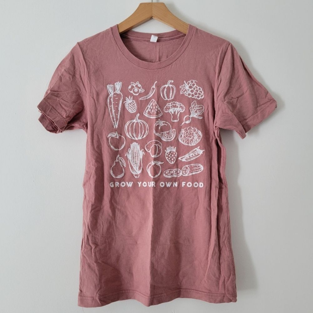 Graphic Tee - Grow Your Own Food Mauve Small